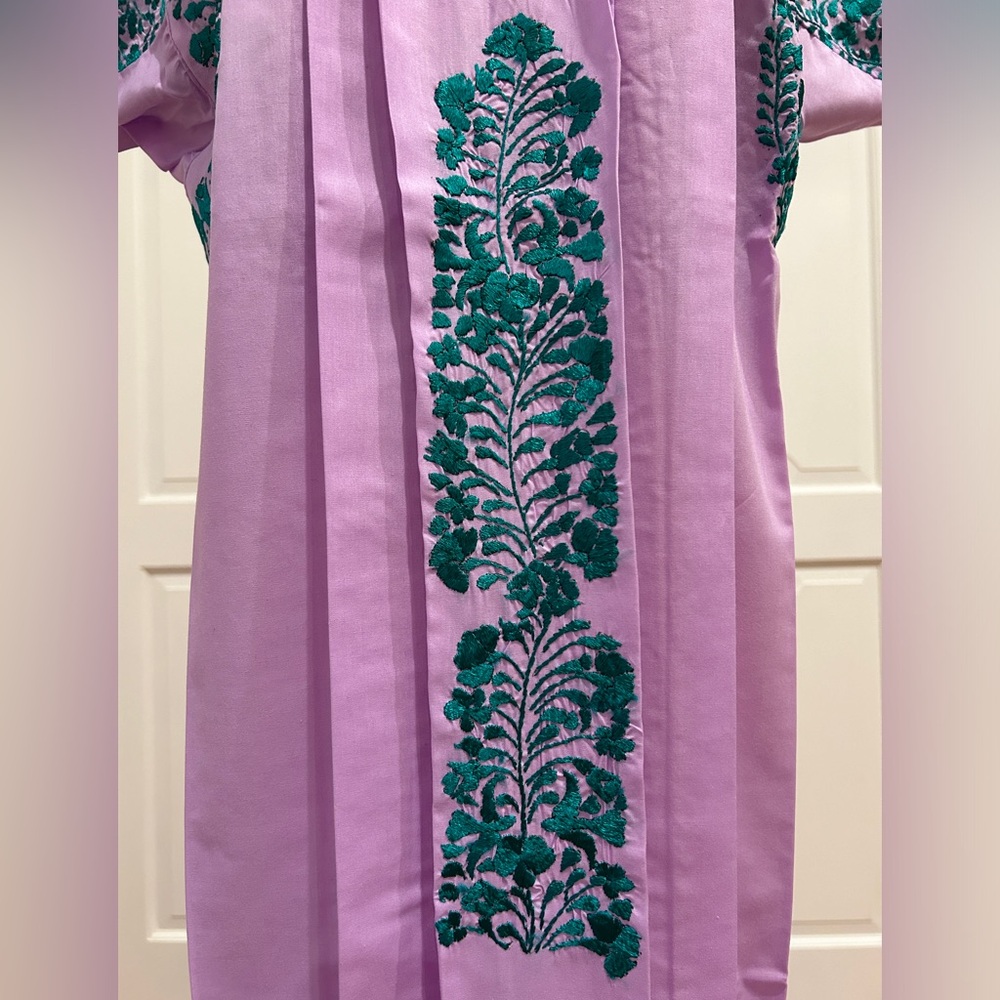 San Antonino Maxi Dress,Oaxaca Mexican dress.Hand Embroidered with Silk Threads. - Picture 4 of 10